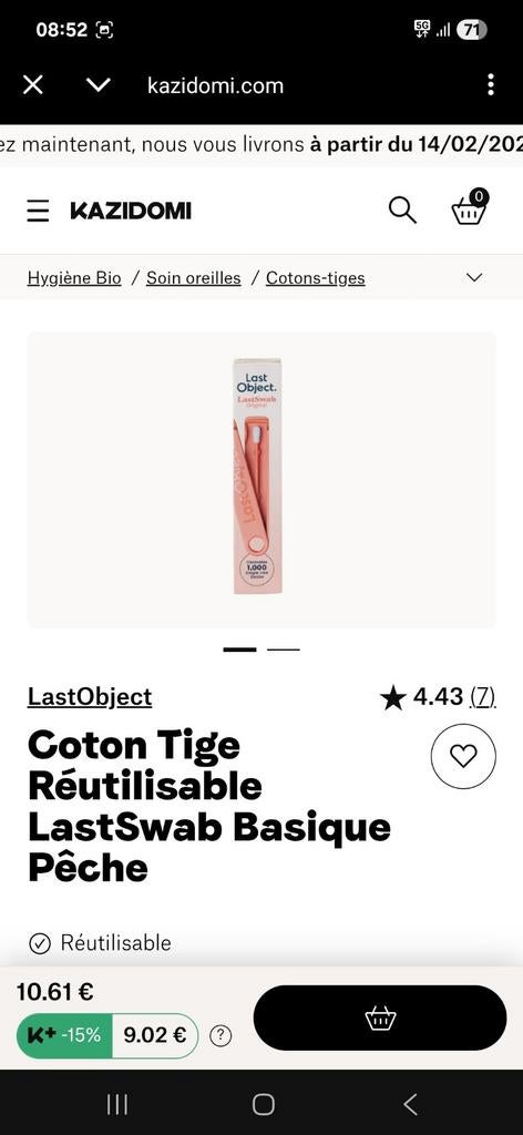 NEUF Coton Tige Réutilisable LastSwab Basique Pêche, Bijoux, Sacs & Beauté, Beauté | Cosmétiques & Maquillage, Neuf, Accessoires