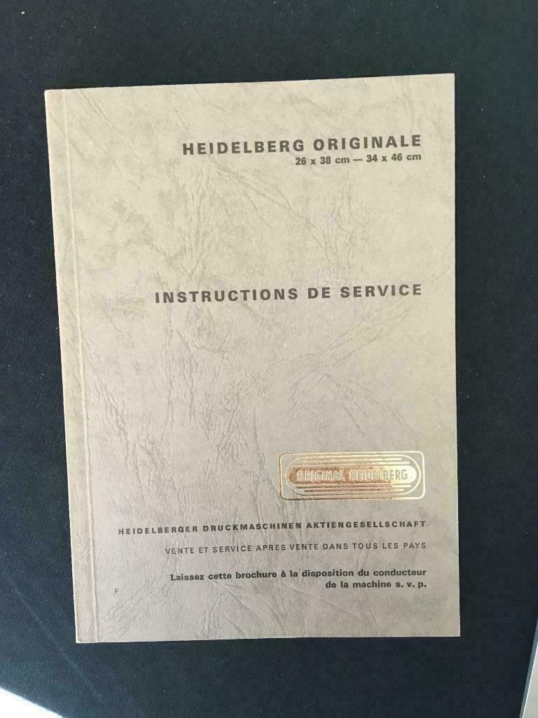 Instructions de service Heidelberg Originale, Envoi