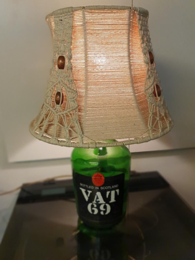 Retro lamp, Ophalen, Gebruikt, Vintage, Glas