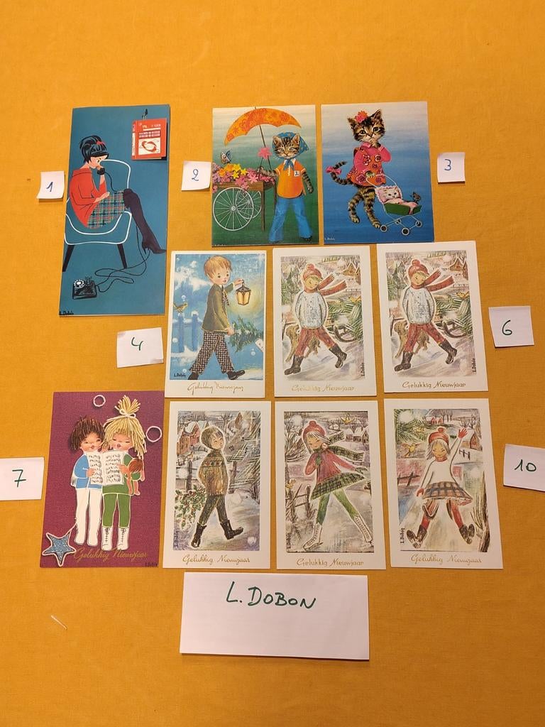 Cartes de vœux anciennes L. Dobon, Enlèvement ou Envoi, Comme neuf