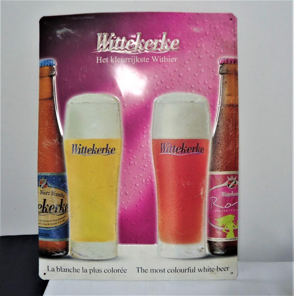 Panneau publicitaire Hoegaarden Wittekerke 30x40 Métal👀😍🍺, Enlèvement ou Envoi, Utilisé, Panneau publicitaire