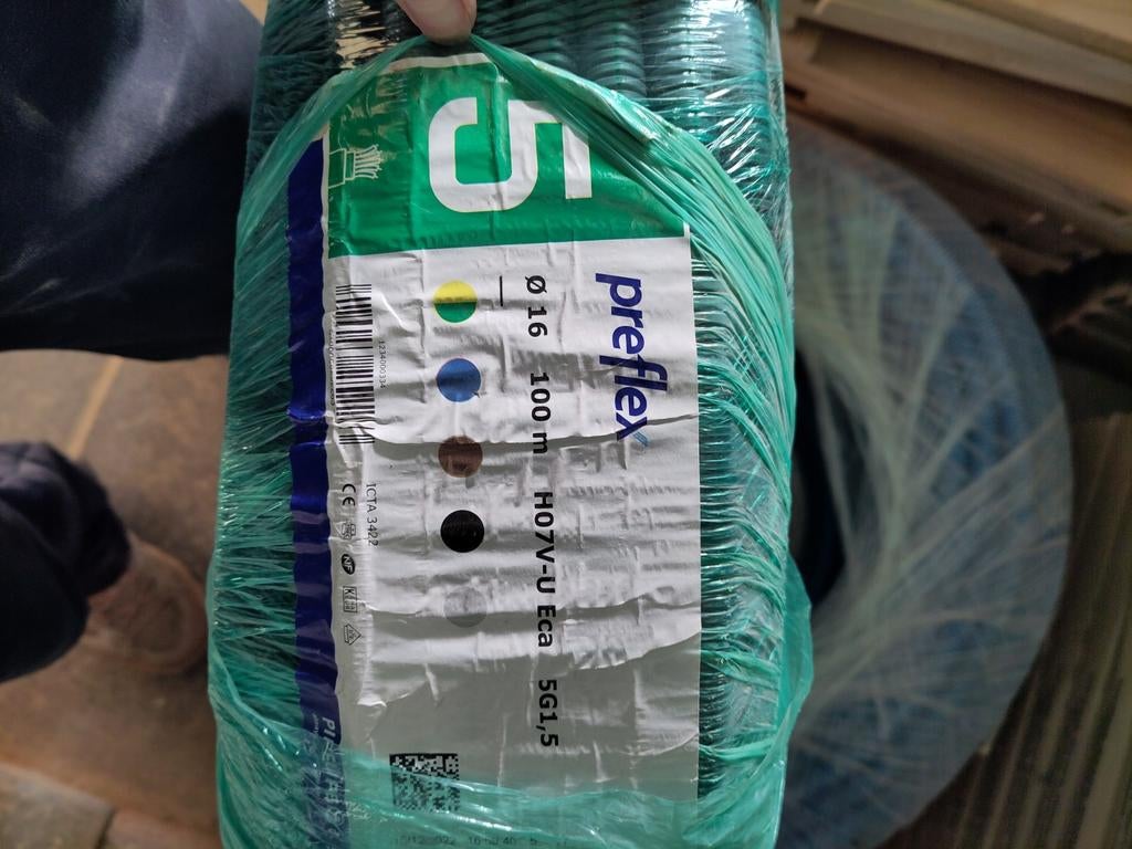 Preflex 16mm 100m H07V-U Eca 5G1,5, Doe-het-zelf en Bouw, Ophalen
