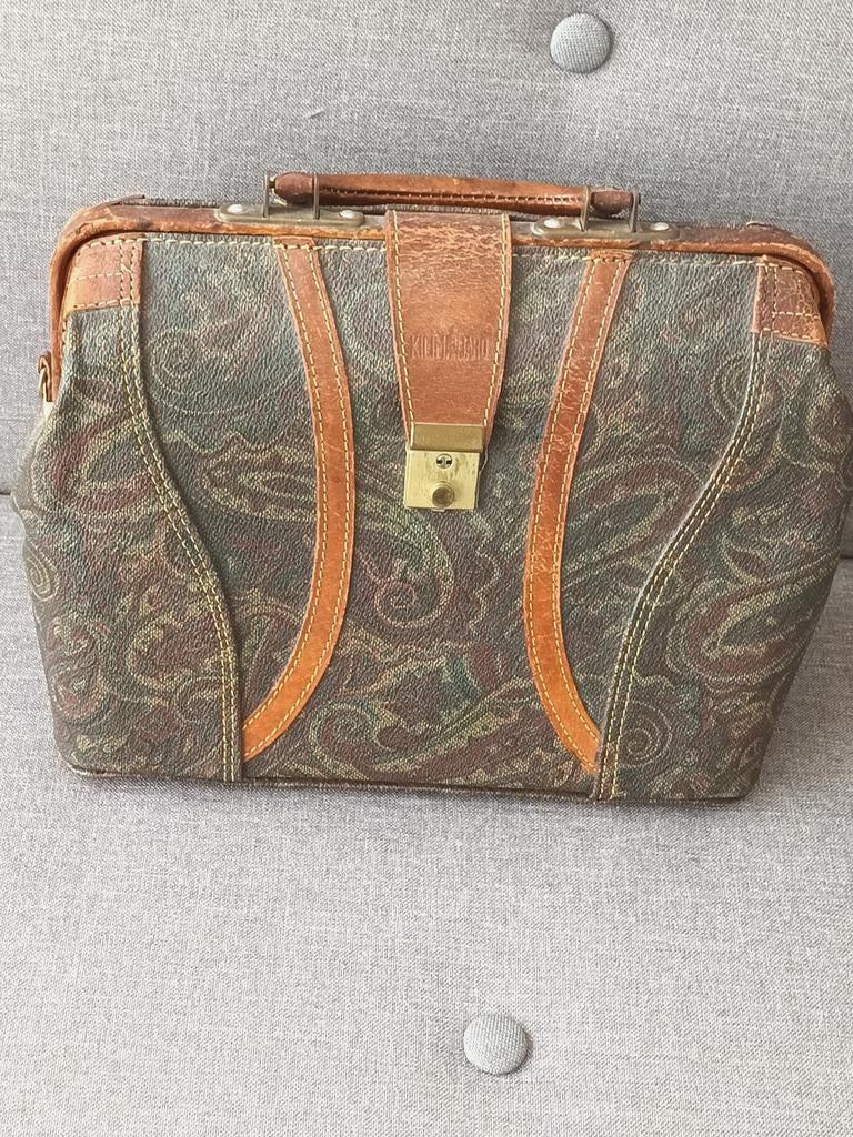 Zeldzame Retro vintage leren handtas van het merk Kilimanjar, Ophalen