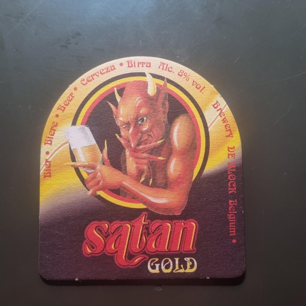 Sous Bock Satan Gold, Ophalen of Verzenden, Gebruikt, Viltje(s), Stella Artois