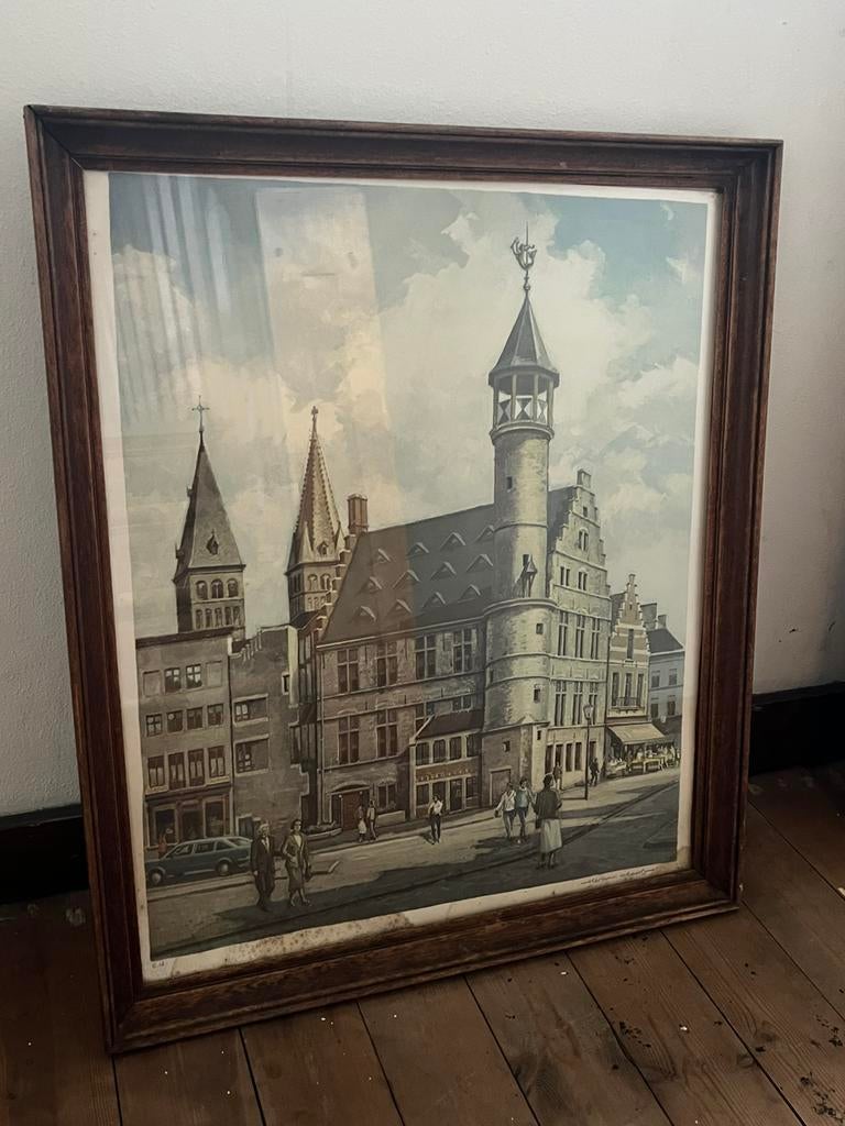 Prent Herman Verbaere Gent ‘t Toreken poëziecentrum, Enlèvement, Gravure