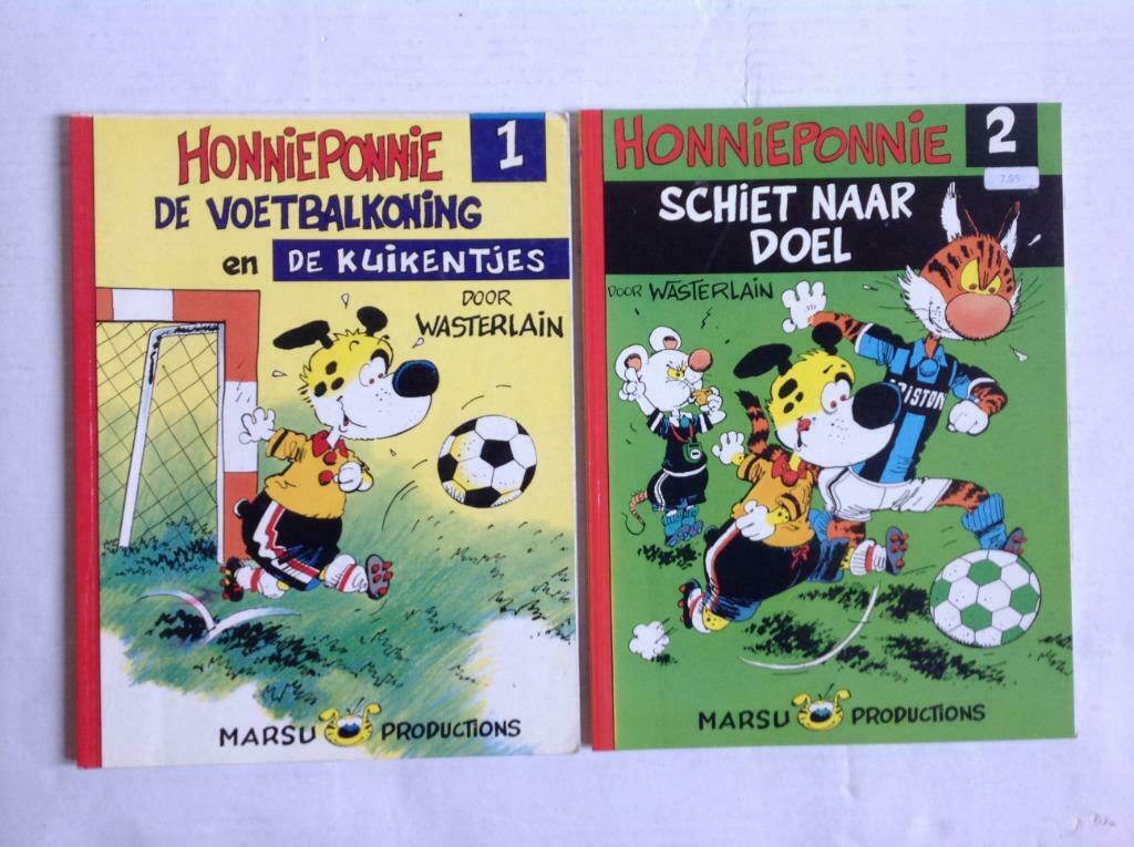Honnieponnie - Nrs 1 en 2 - sc - 1e druk - 1990, Wasterlain, Ophalen of Verzenden, Zo goed als nieuw, Meerdere stripboeken