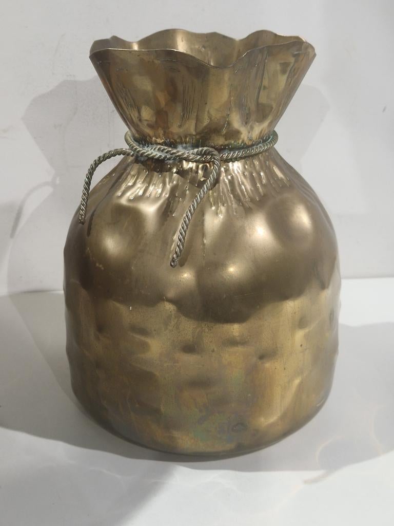 Almazan , grote Spaanse koperen geldbeugel , money bag, Antiek en Kunst, Ophalen of Verzenden, Koper