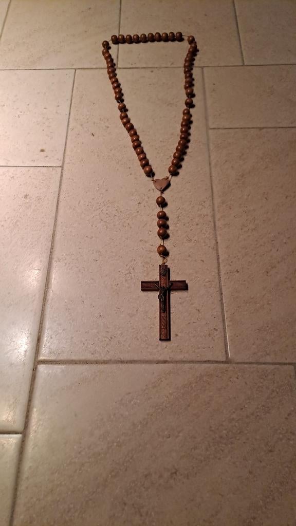 Houten paternoster, Enlèvement ou Envoi, Comme neuf, Bijoux, Christianisme | Catholique