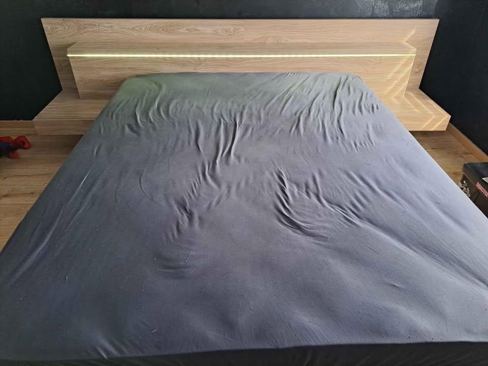 Lit 2 personnes avec commode, Maison & Meubles, Chambre à coucher | Lits, Comme neuf, Deux personnes, 160 cm, 200 cm, Bois, Autres couleurs