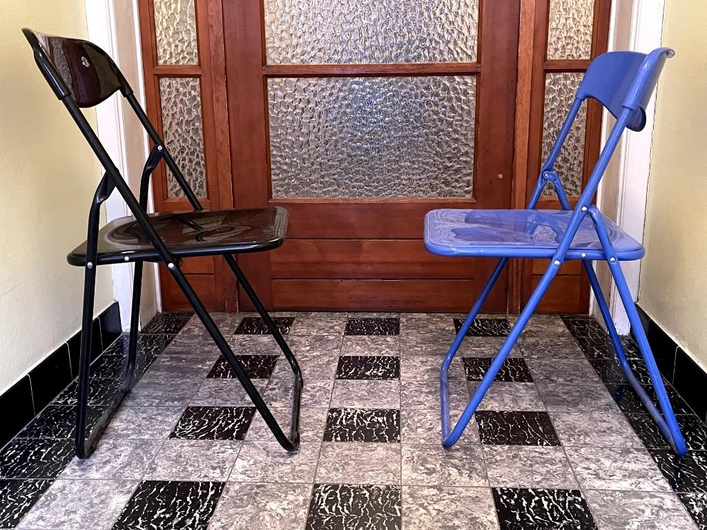 Chaises pliantes ikea, Trois, Métal, Vintage, Enlèvement