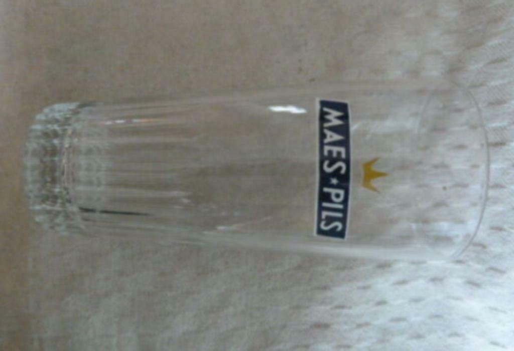 #K bier glas MAES PILS 25cl " donkerblauw " Brij. Alken Maes, Enlèvement ou Envoi, Neuf, Verre à bière