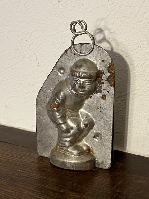 Moule à chocolat ancien en métal galvanisé, bonhomme, Enlèvement