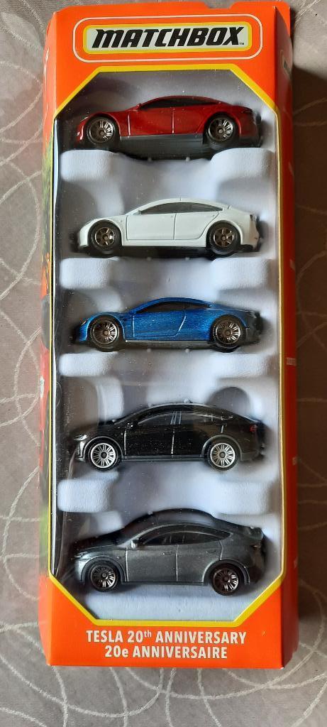 Matchbox tesla 20th anniversary 5 pack 1:64, Hobby en Vrije tijd, Ophalen of Verzenden, Nieuw, Auto