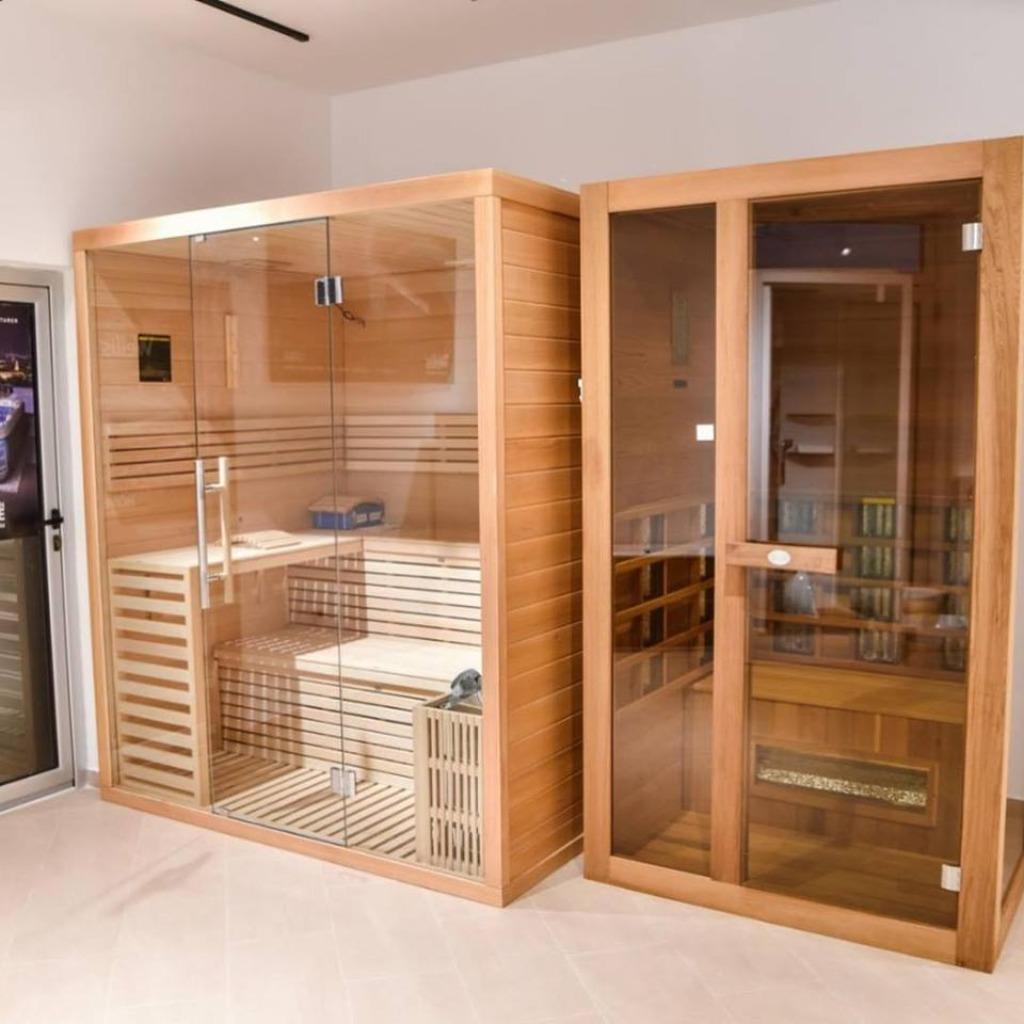 Finse sauna toonzaal model te koop 200 x 170 x 210 cm, Ophalen, Nieuw