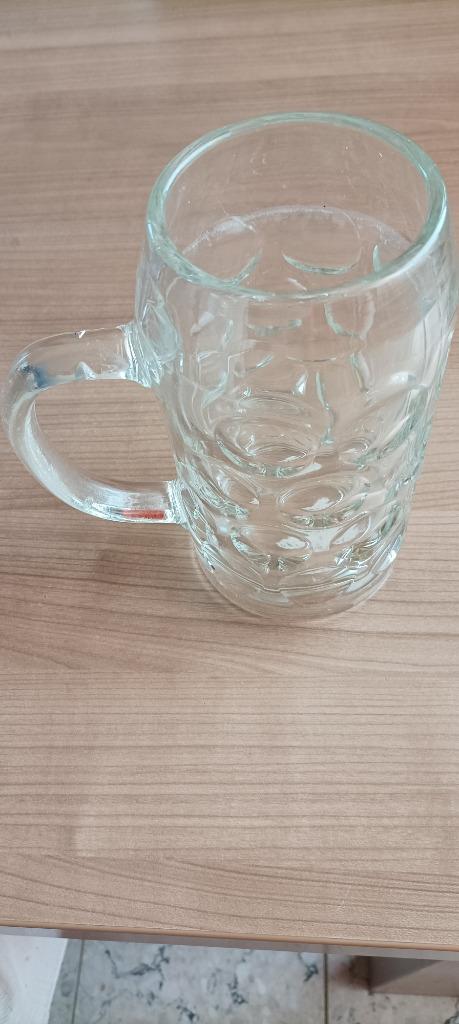 chope de bière  en verre 1 litre - sans marque, Enlèvement ou Envoi, Comme neuf, Verre à bière