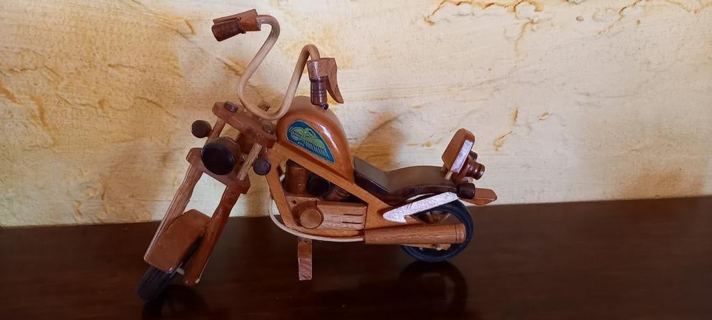 Harley Davidson moto modelbouw hout, Ophalen of Verzenden, Zo goed als nieuw