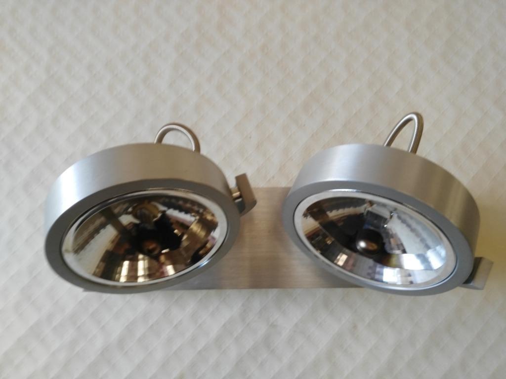 Spots aluminium 10cm spiegels 230V naar 12V transformator, Enlèvement ou Envoi, Comme neuf, Spot encastrable ou Spot mural