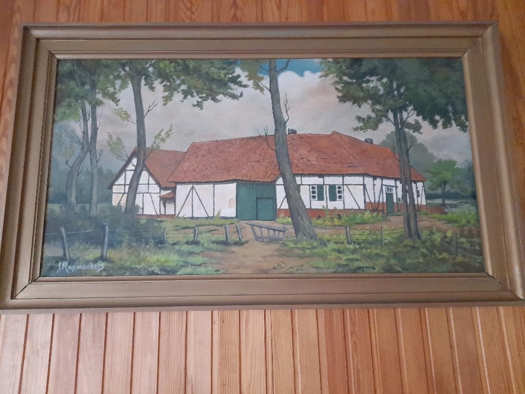 Grote schilderij met hoeve, Antiek en Kunst, Ophalen