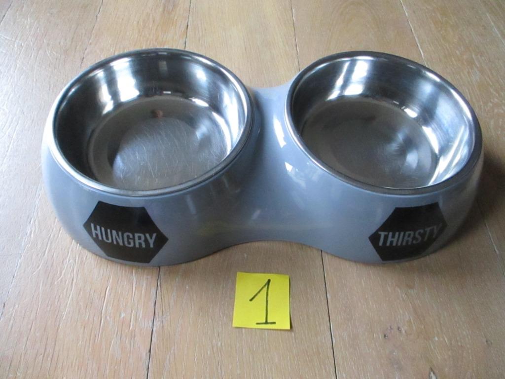 dubbele voederbak,drinkbak  hond Eetpot Hungry & Thirsty, Enlèvement ou Envoi, Utilisé
