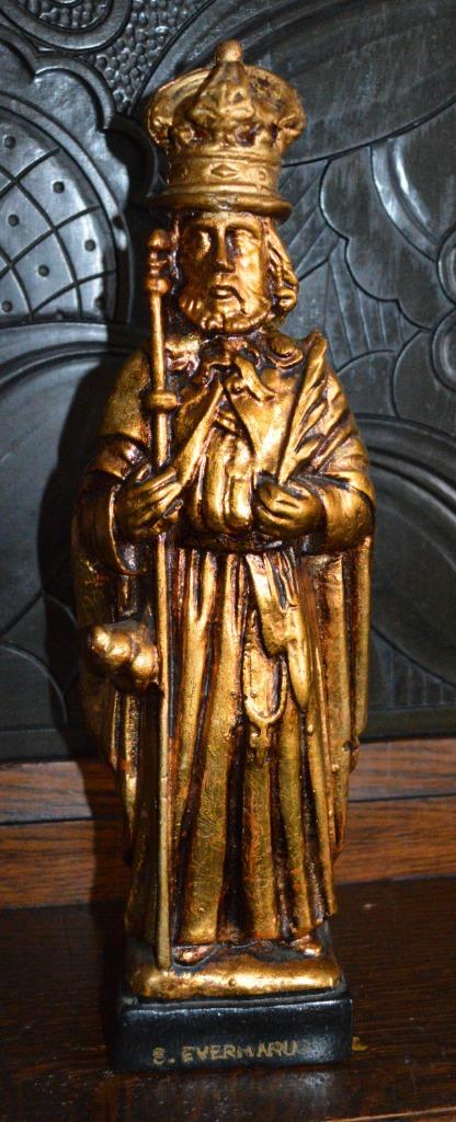 St Evermarus, plâtre doré 34 cm, Enlèvement ou Envoi