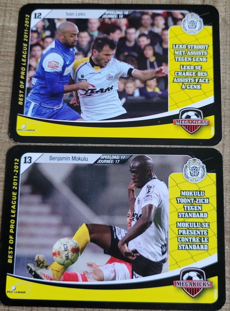 Sporting Lokeren seizoen 2011-2012: 2 Megakicks kaarten, Verzamelen, Ophalen of Verzenden, Zo goed als nieuw, Poster, Plaatje of Sticker