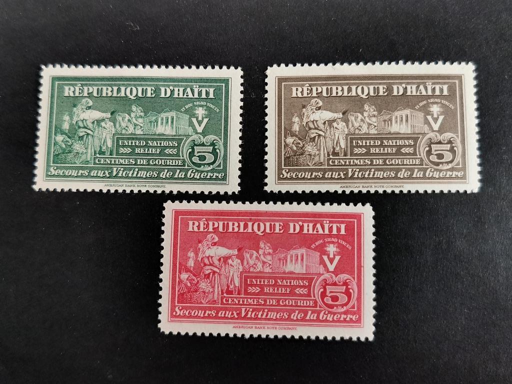 Haïti 1944 - secours de l'ONU - aide victimes de la guerre, Enlèvement ou Envoi, Non oblitéré, Amérique centrale