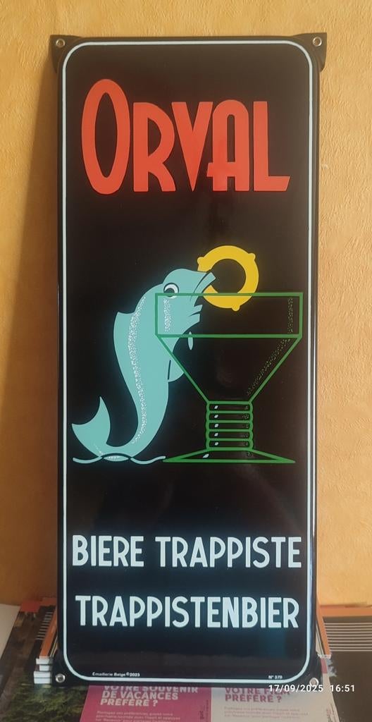 Plaque émaillée ORVAL numérotée 379 de  2023 ., Enlèvement ou Envoi, Neuf, Panneau, Plaque ou Plaquette publicitaire, Autres marques