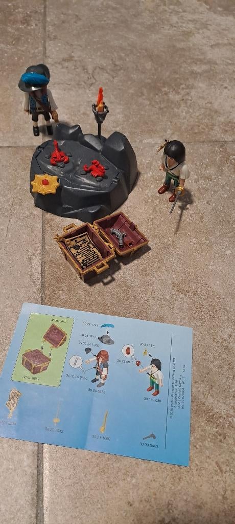 Playmobil Piraten schateiland met 2 figuren + schatkist, Enlèvement ou Envoi, Comme neuf, Ensemble complet