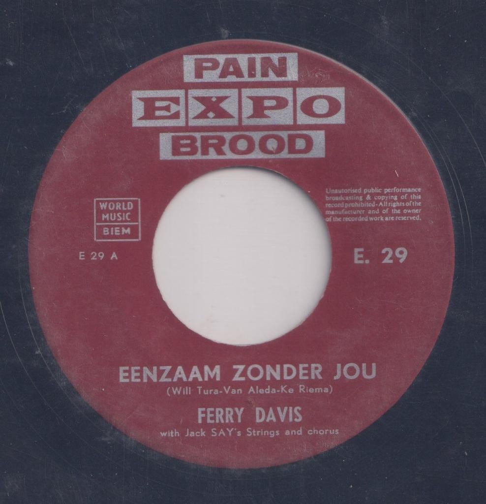 Ferry Davis – Eenzaam zonder jou / Swing low – Single, Enlèvement ou Envoi, Utilisé, En néerlandais