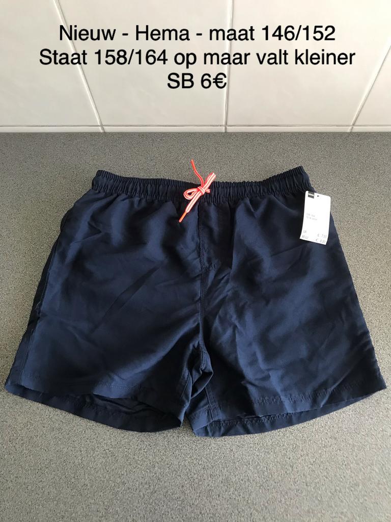 Blauwe zwemshort Hema - maat 146/152 - nieuw, Kinderen en Baby's, Kinderkleding | Maat 146, Ophalen of Verzenden, Hema, Jongen