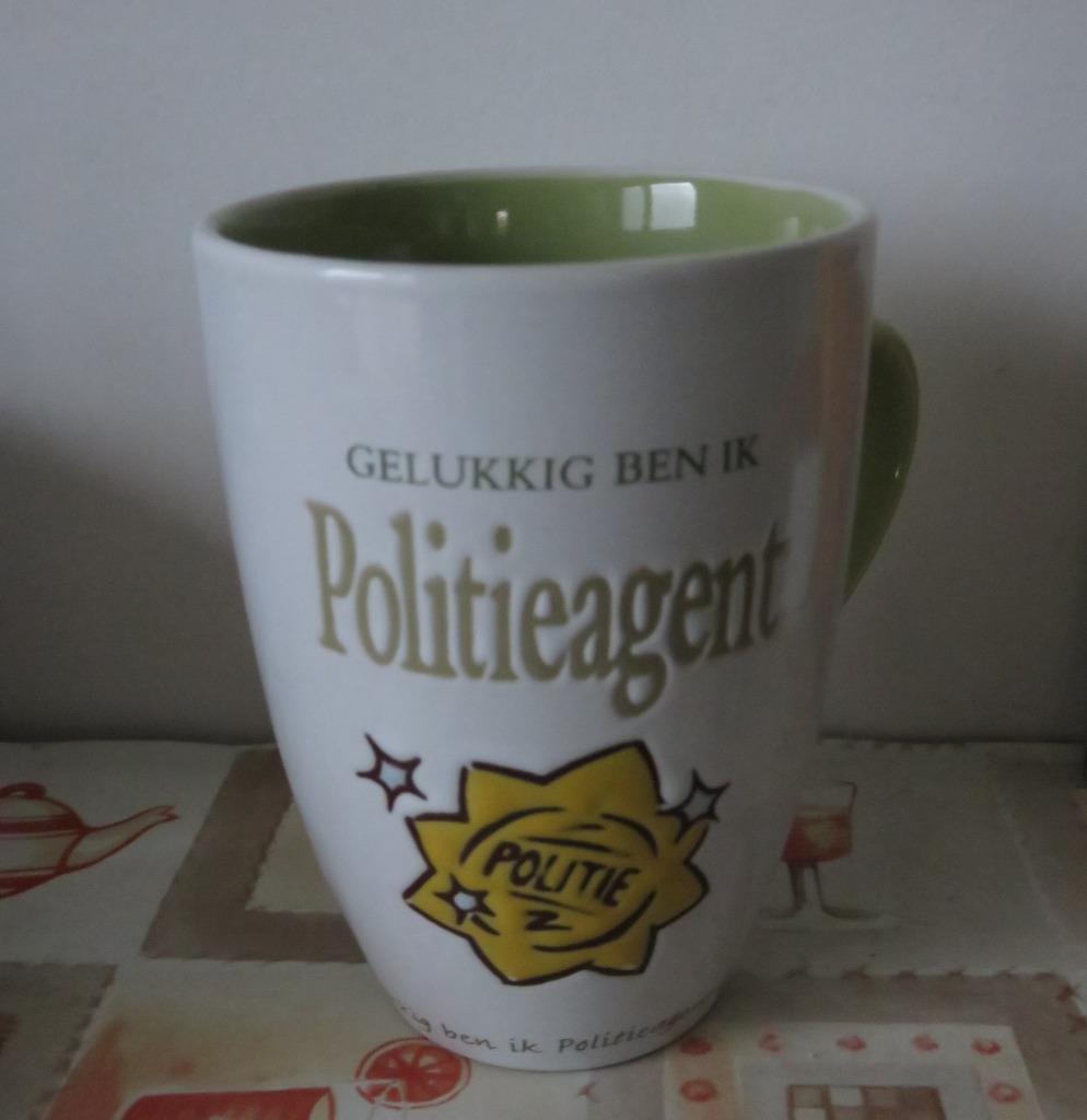 Mok / tas : Gelukkig ben ik politieagent - nieuw - koffietas, Ophalen of Verzenden, Nieuw, Overige stijlen, Overige typen