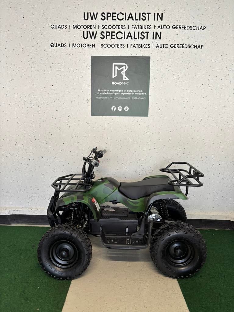 🚀Nieuw🚀Kinderquad Army Legergroen Elektrisch 1000w 48v, Ophalen of Verzenden, Nieuw