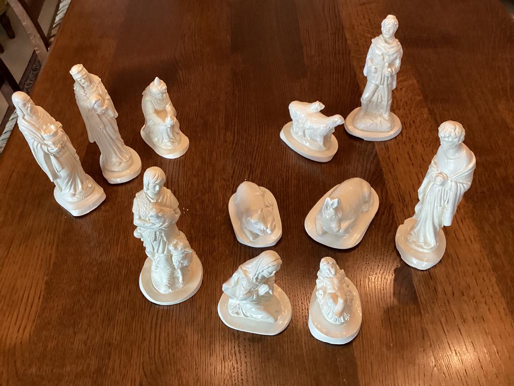 Vintage set kerstbeeldjes 11stuks, Ophalen of Verzenden, Zo goed als nieuw