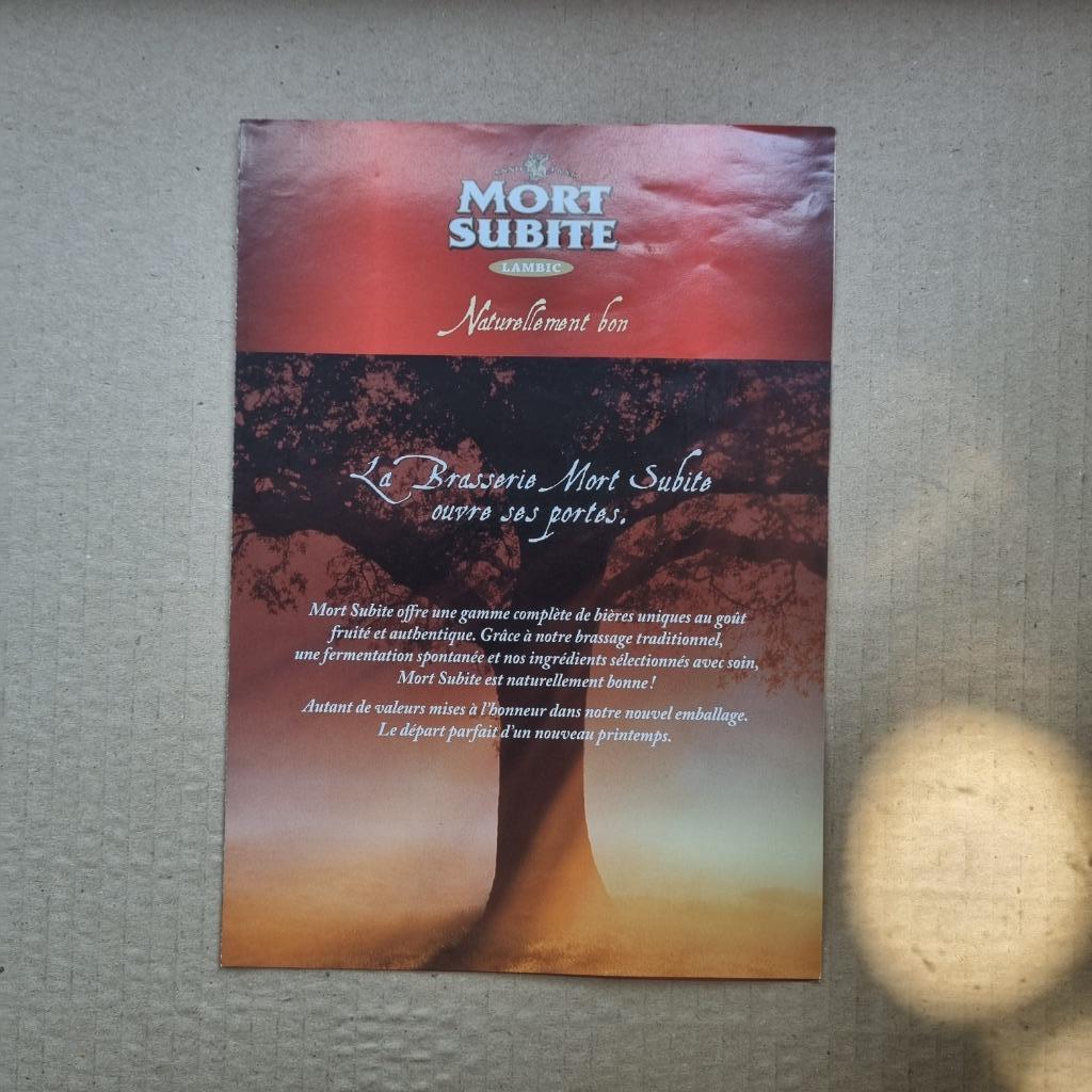 Publicité Mort Subite Lambic, Enlèvement ou Envoi, Utilisé, Autres types, Autres marques