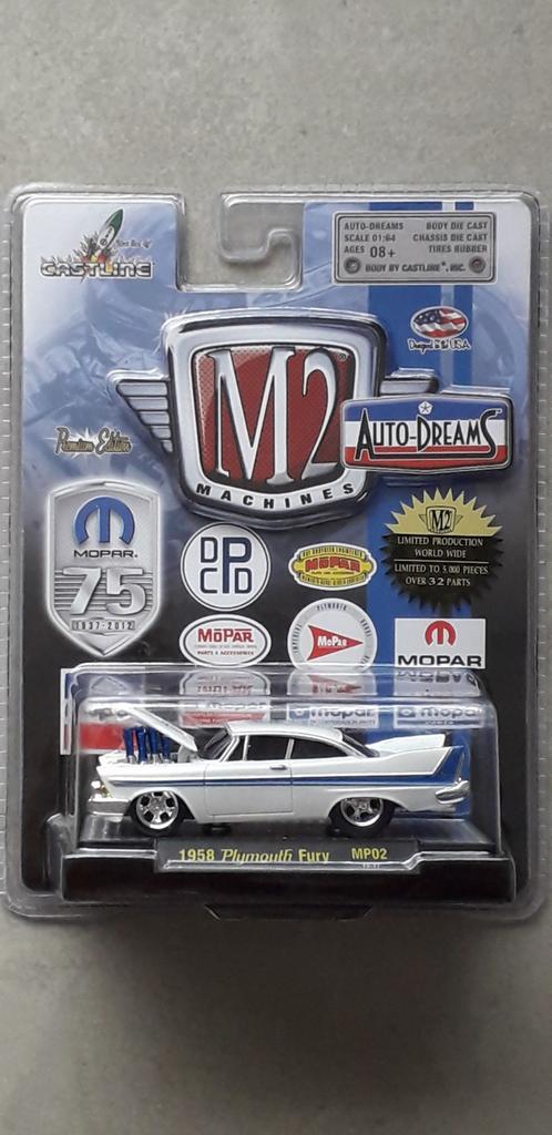 1958 Plymouth Fury M2 machines 1:64, Ophalen of Verzenden, Nieuw, Auto