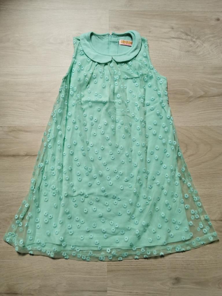 Turquoise jurk Someone - maat 128, Gebruikt, Meisje, Ophalen of Verzenden, Someone