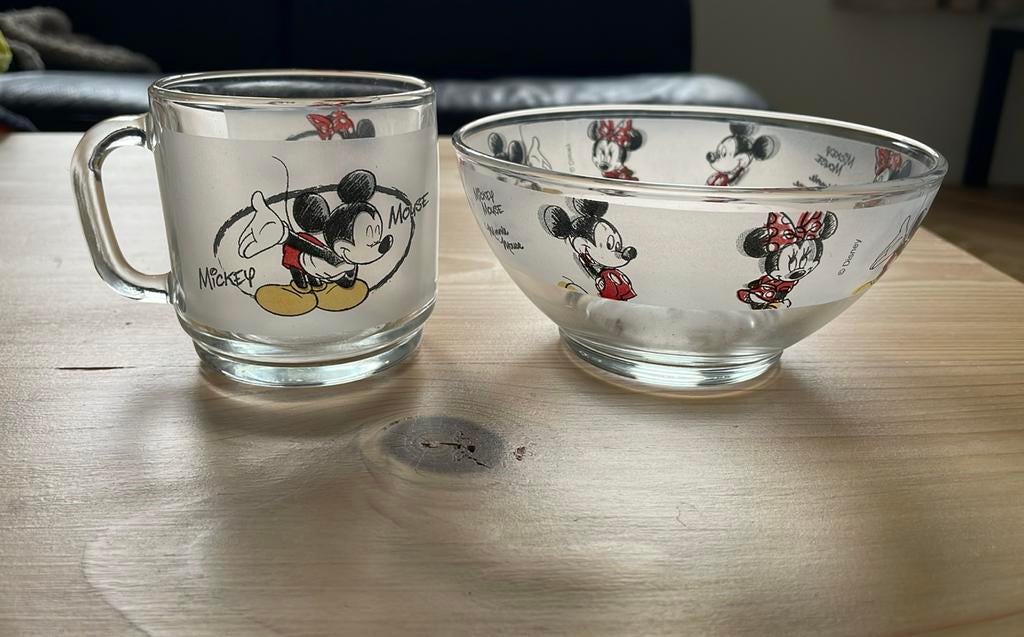 [Nieuw] Mickey Mouse - glas + kommetje, Verzamelen, Ophalen of Verzenden, Nieuw