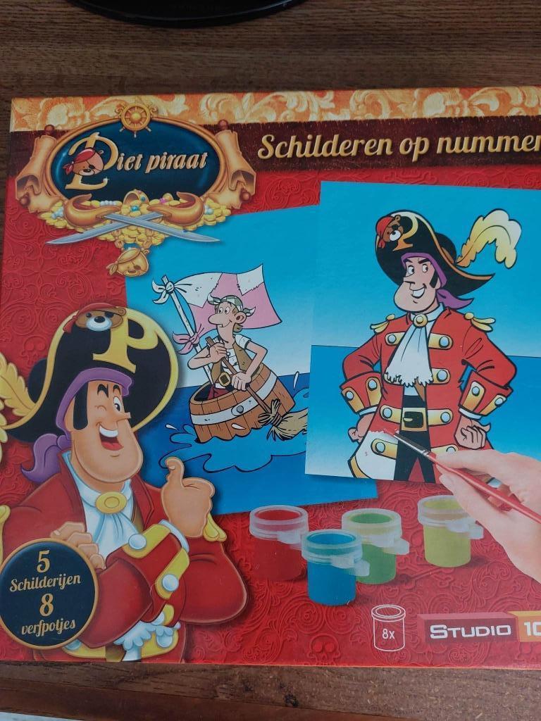 Piet Piraat, schilderen op nummer met 3 schilderijen, Ophalen, Gebruikt, Puzzelen