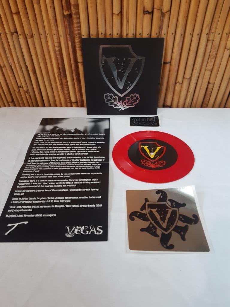 Vinyle 45t/6" Vegas split avec Rot In Hell rouge limité 200, Enlèvement ou Envoi, Utilisé
