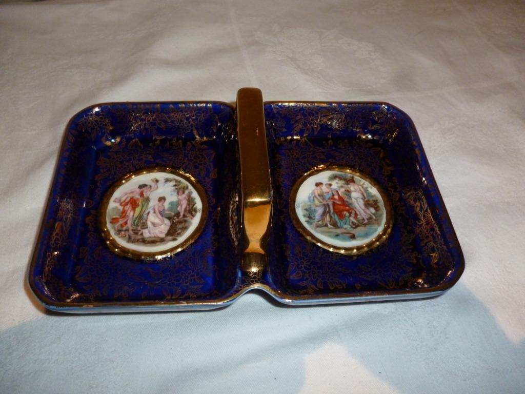 Plat en porcelaine EMPIRE ENGLAND plat de service doré, Antiquités & Art, Enlèvement