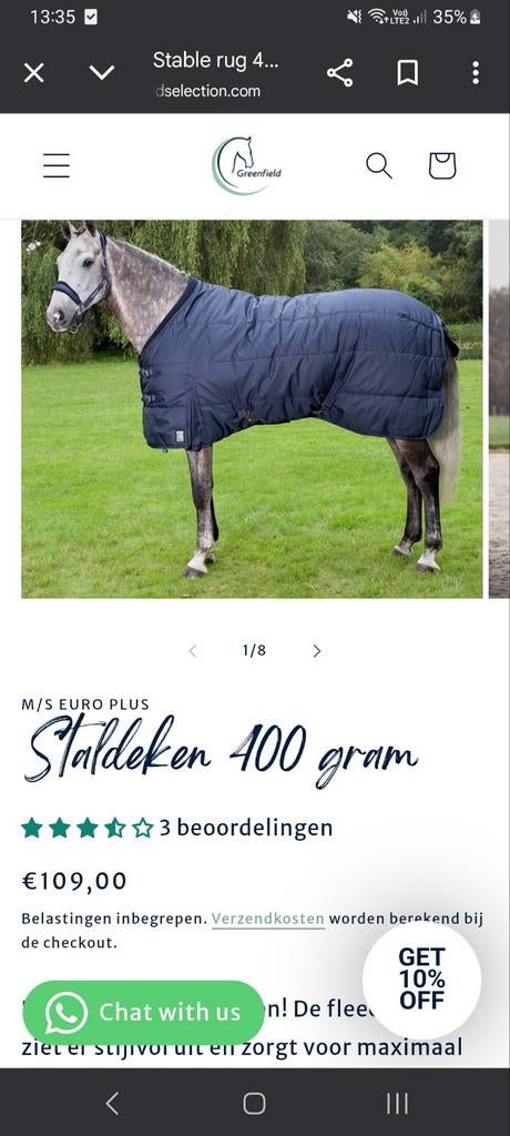 Staldeken 400g, Dieren en Toebehoren, Ophalen