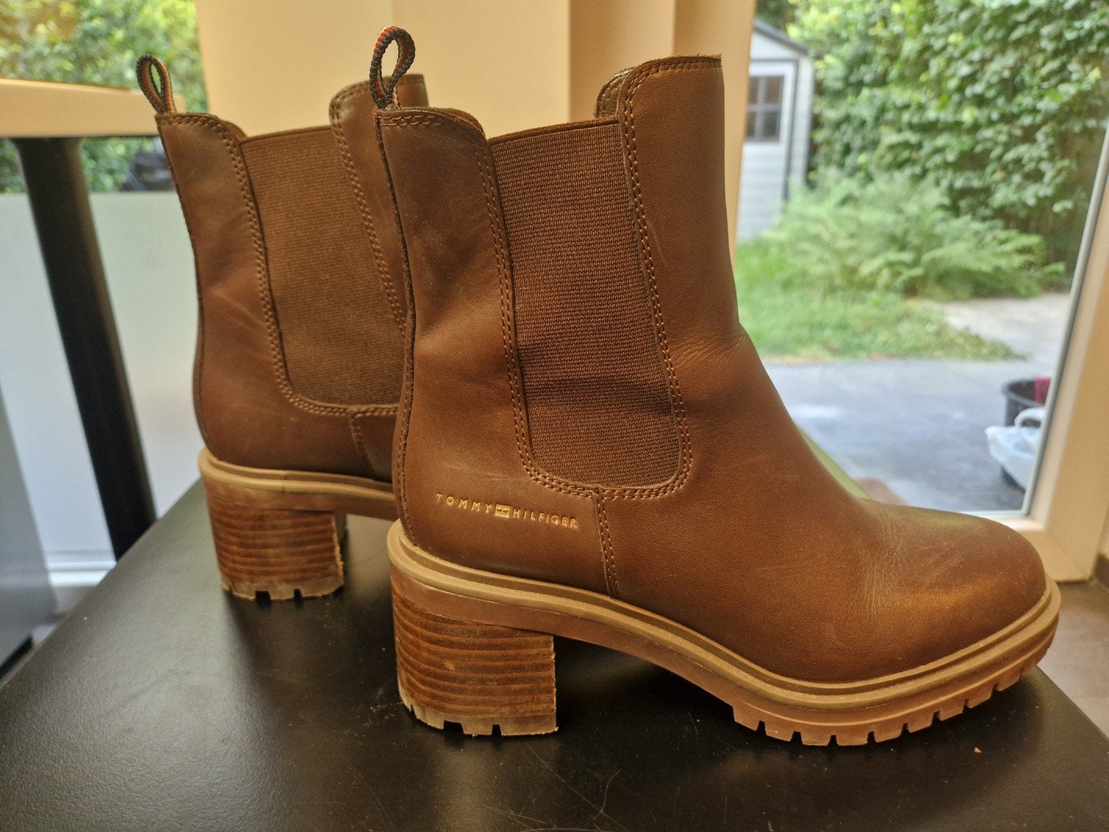 Lederen Tommy Hilfiger laarzen, Tommy hilfiger, Bruin, Lage of Enkellaarzen, Ophalen of Verzenden