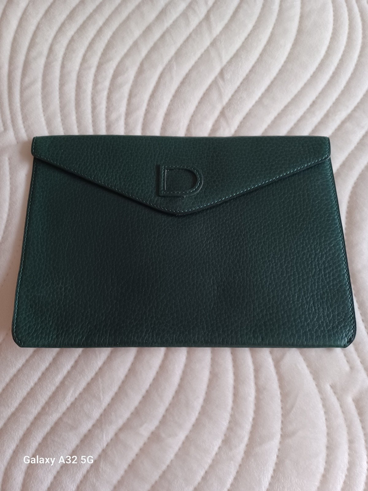 DELVAUX Sac-pochette FUSEE vert anglais siglé, Envoi, Vert