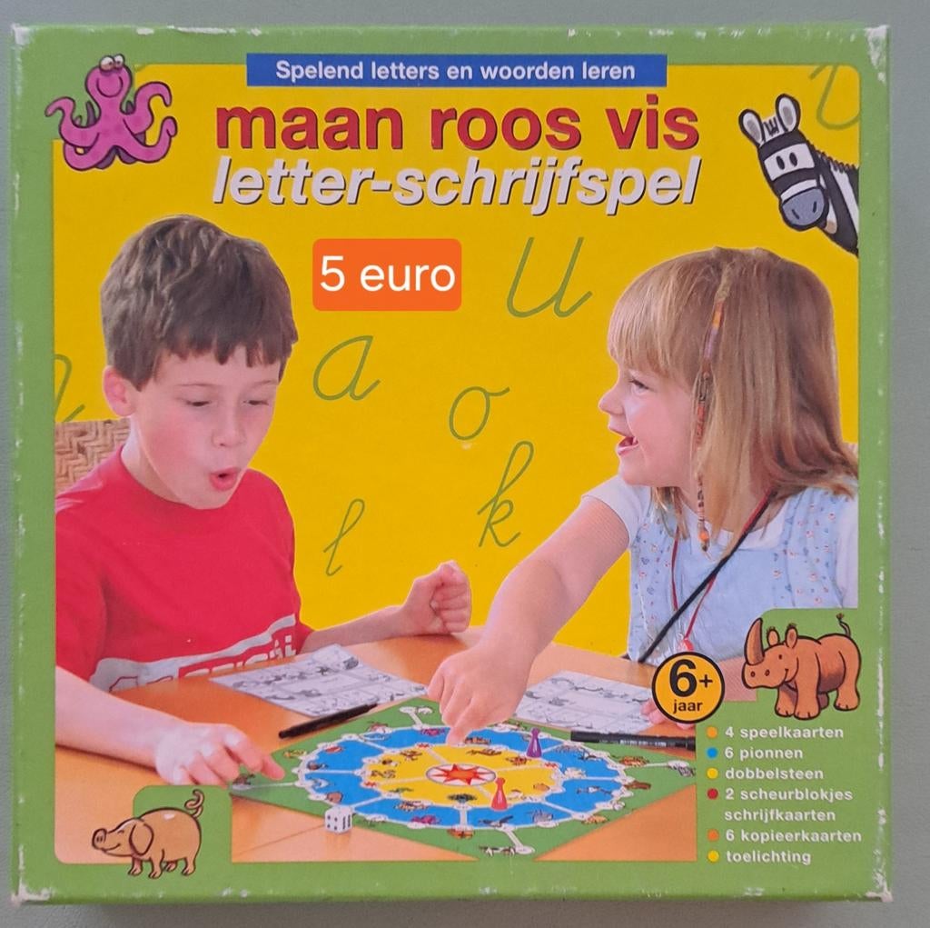 Spel - MAAN ROOS VIS, Hobby en Vrije tijd, Een of twee spelers, Ophalen of Verzenden, Gebruikt, Zwijsen