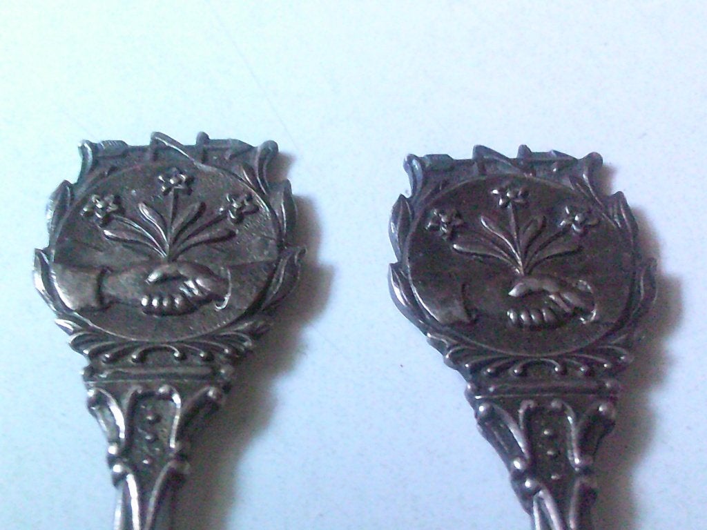 2 verzilverde lepeltjes J P Zilverstad 90, Ophalen, Zilver