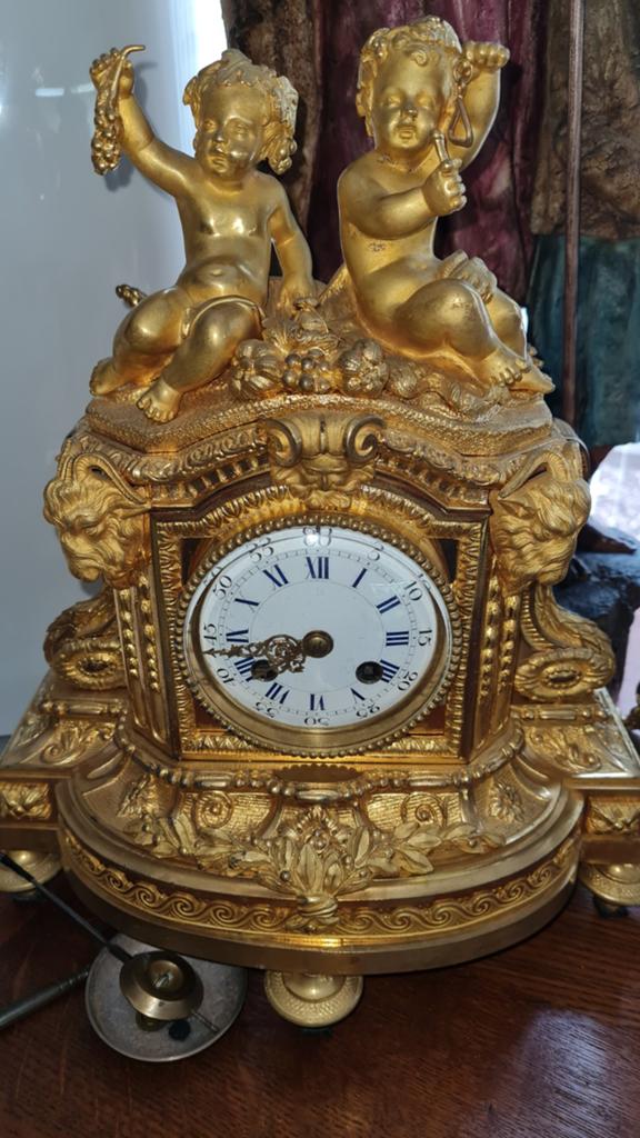 horloge en bronze thermolaqué, Enlèvement ou Envoi