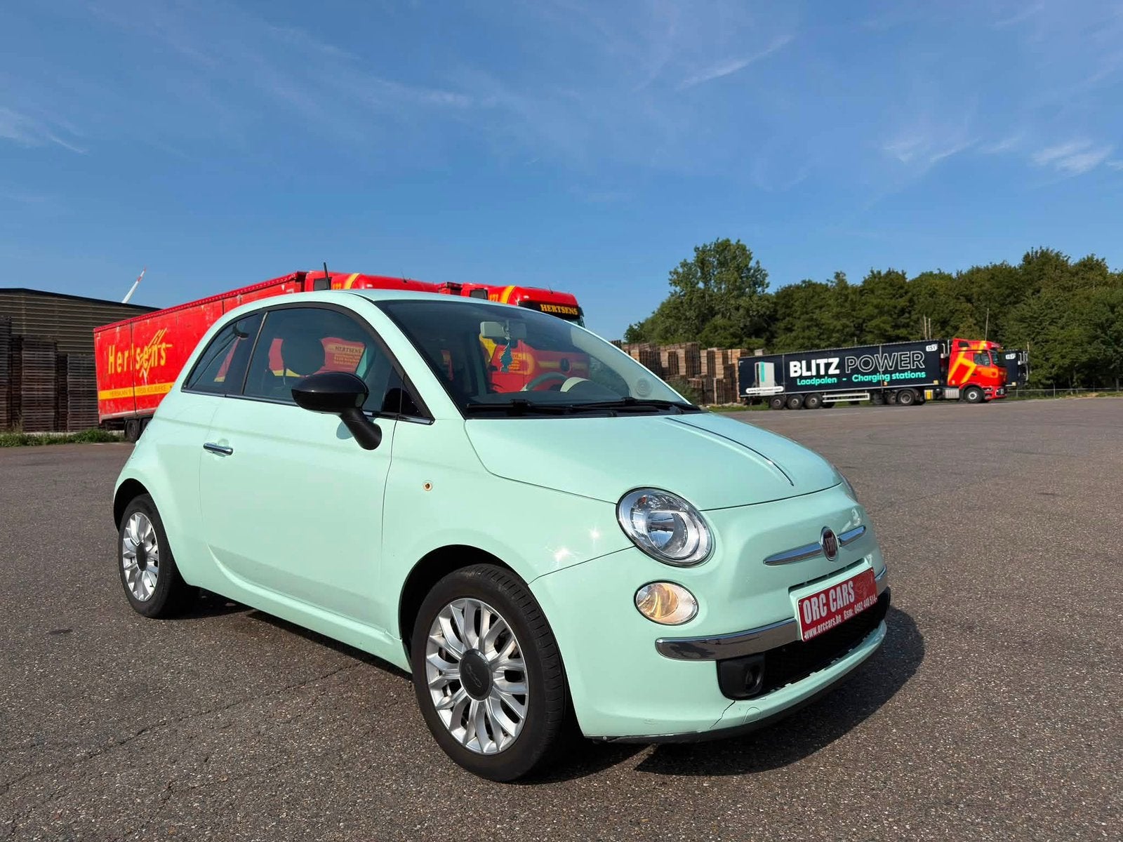 FIAT 500 1.2i LOUNGE FACELIFT AIRCO – GARANTIE, Auto's, Stof, Blauw, 1198 cc, Multifunctioneel stuurwiel