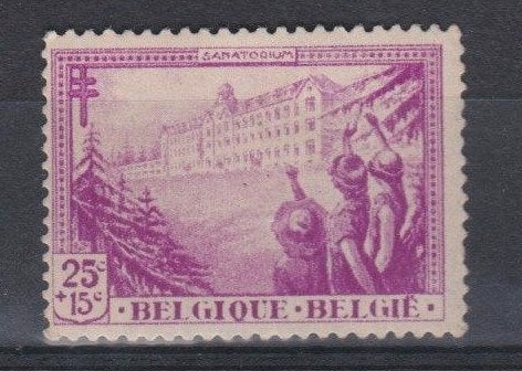 Belge 1932 - n 357 *, Envoi, Trace d'autocollant