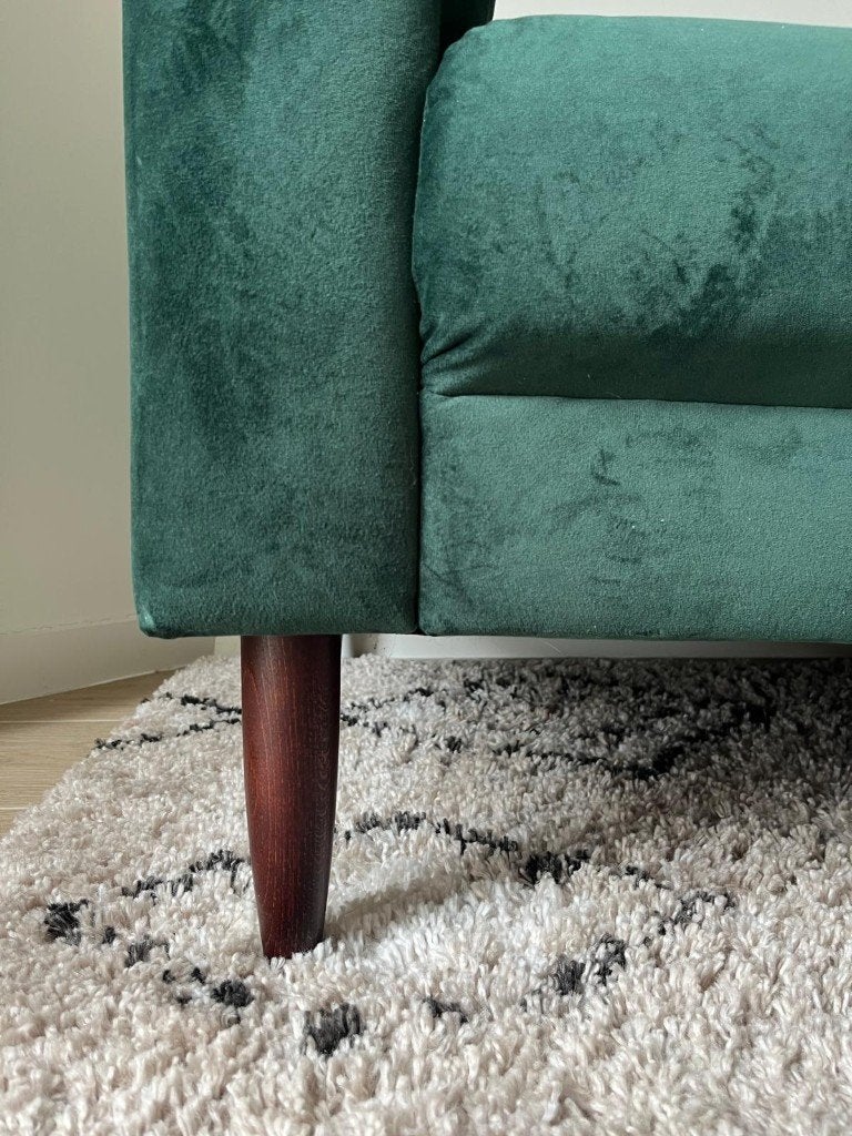 Rijkgroen fluwelen 3-zitzetel, Maison & Meubles, Canapés | Salons, Klassiek - modern - Scandinavisch, 200 à 250 cm, Banc droit