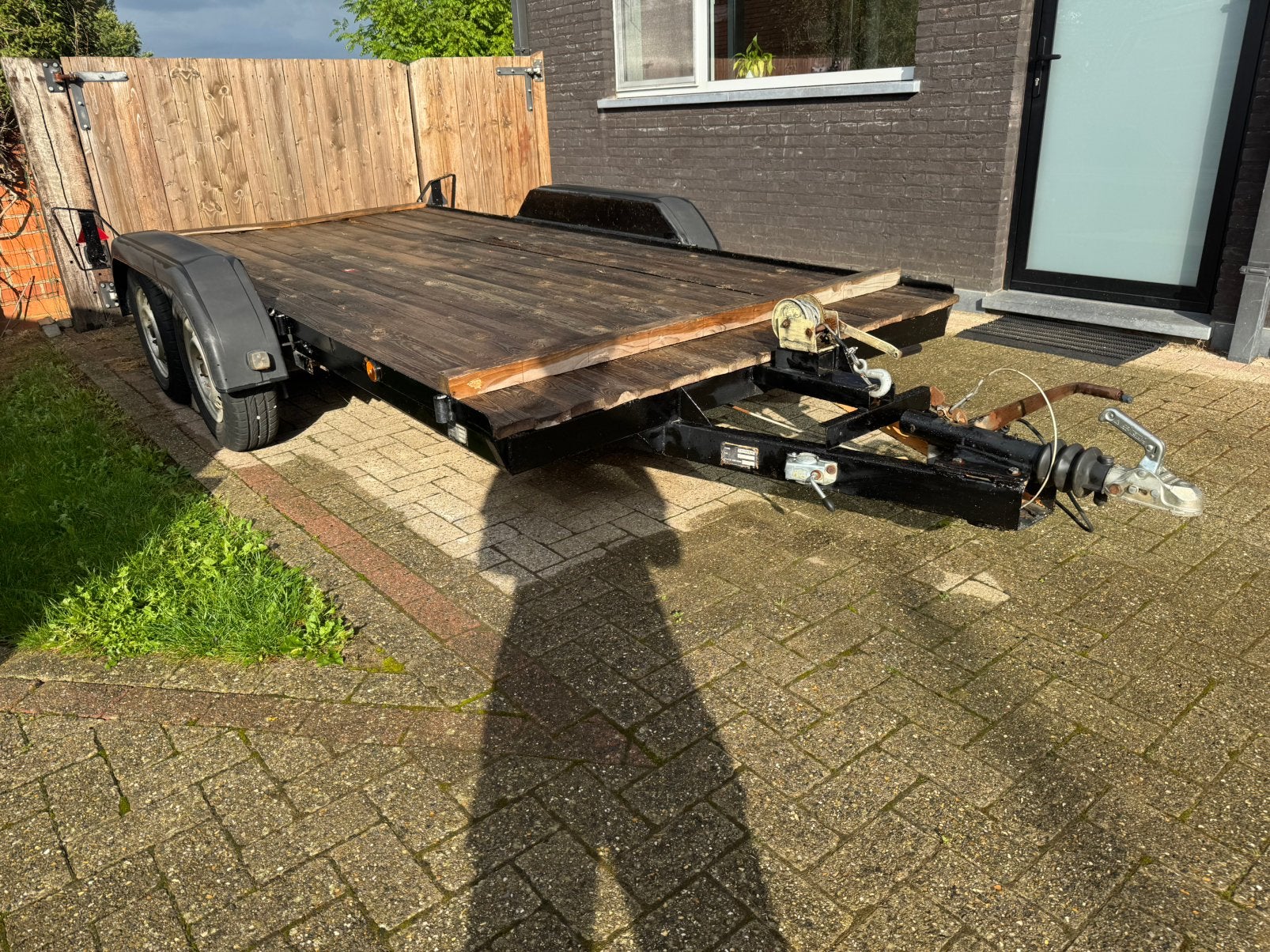 Autotrailer plateauwagen, Ophalen, Gebruikt
